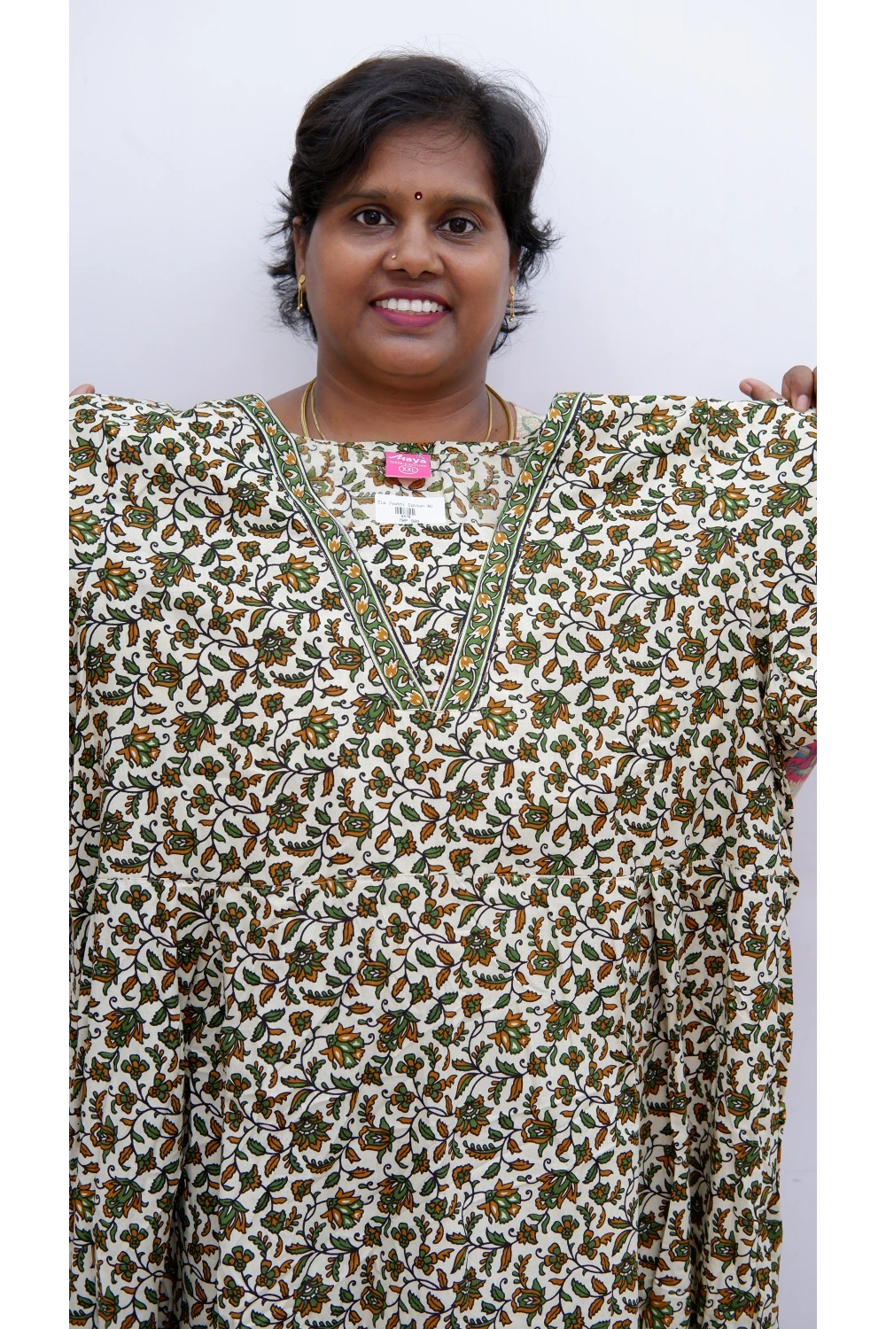 Premium V-Neck Cotton Frock for Women – Breathable & Skin-Friendly