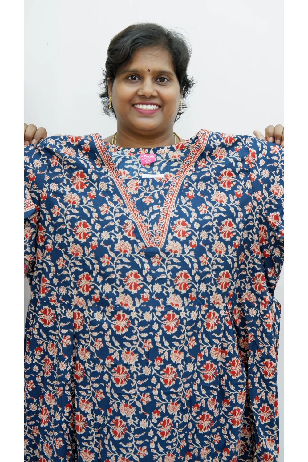 Premium V-Neck Cotton Frock for Women – Breathable & Skin-Friendly