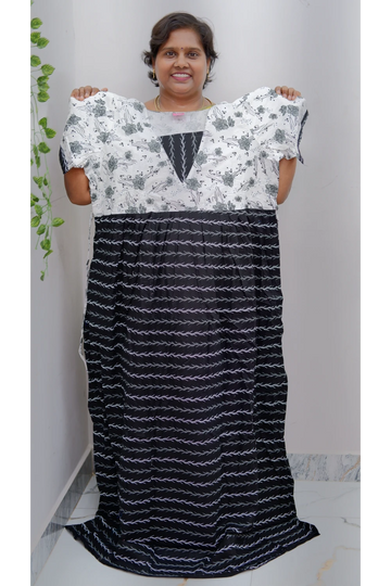 Premium V-Neck Cotton Frock for Women – Breathable & Skin-Friendly