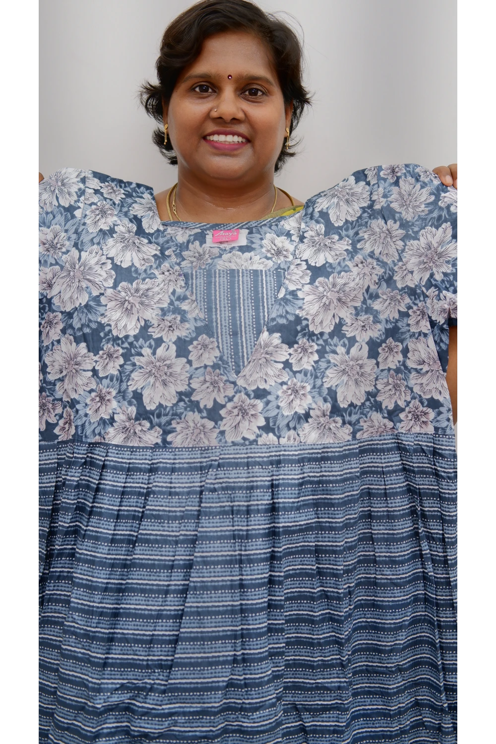 Premium V-Neck Cotton Frock for Women – Breathable & Skin-Friendly