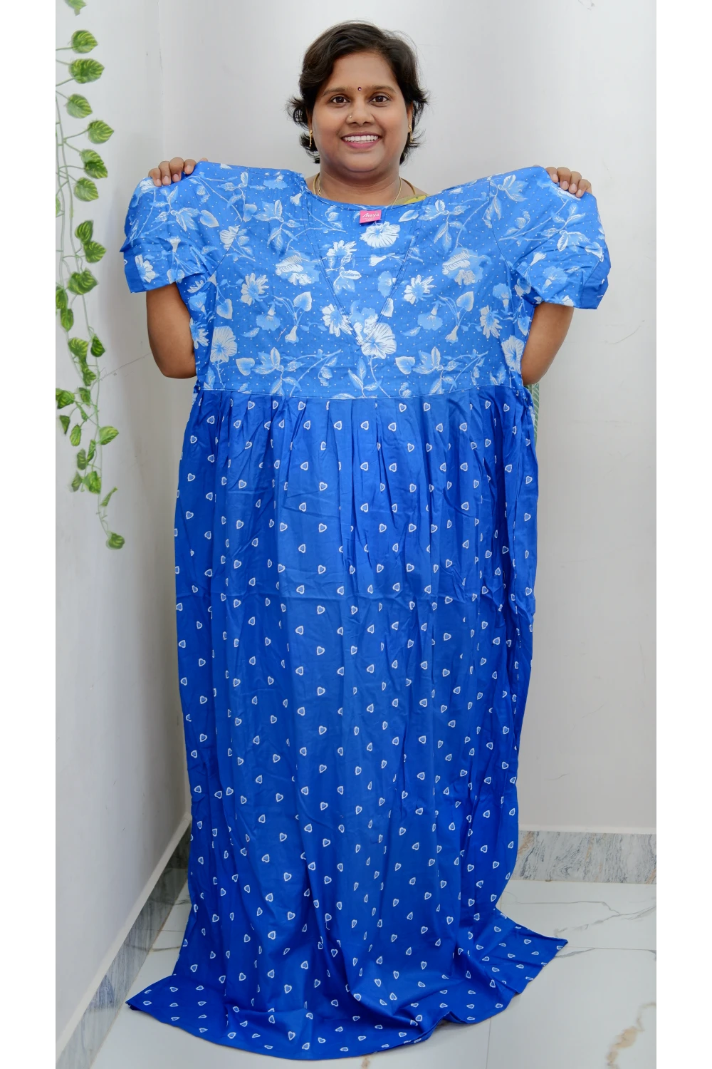 Premium V-Neck Cotton Frock for Women – Breathable & Skin-Friendly
