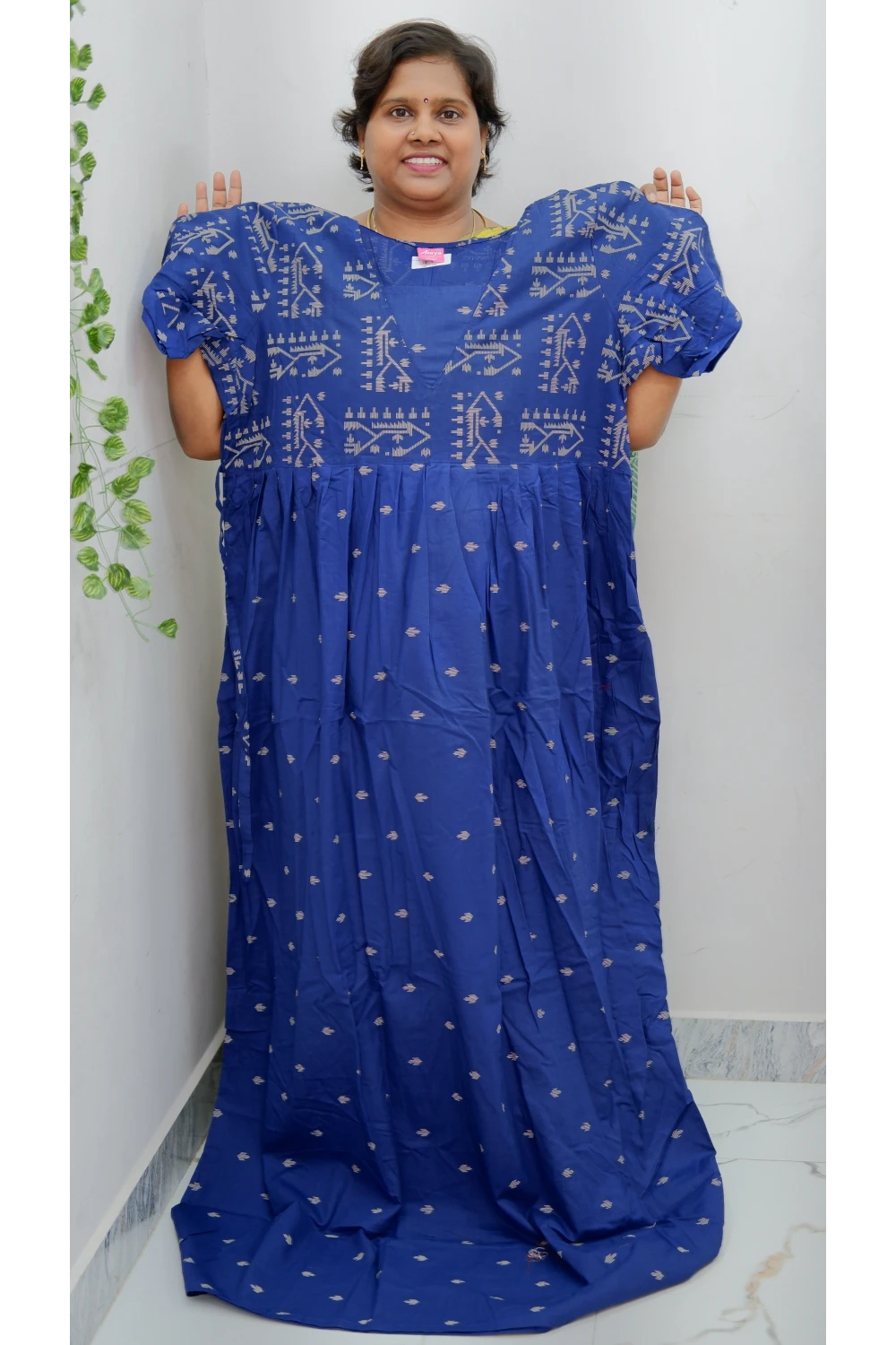 Premium V-Neck Cotton Frock for Women – Breathable & Skin-Friendly