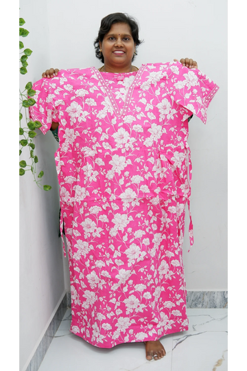 Premium V-Neck Cotton Frock for Women – Breathable & Skin-Friendly