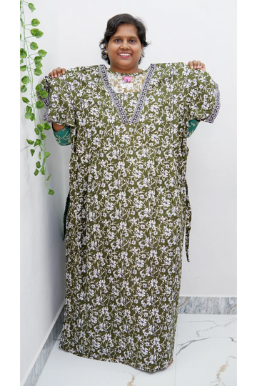 Premium V-Neck Cotton Frock for Women – Breathable & Skin-Friendly