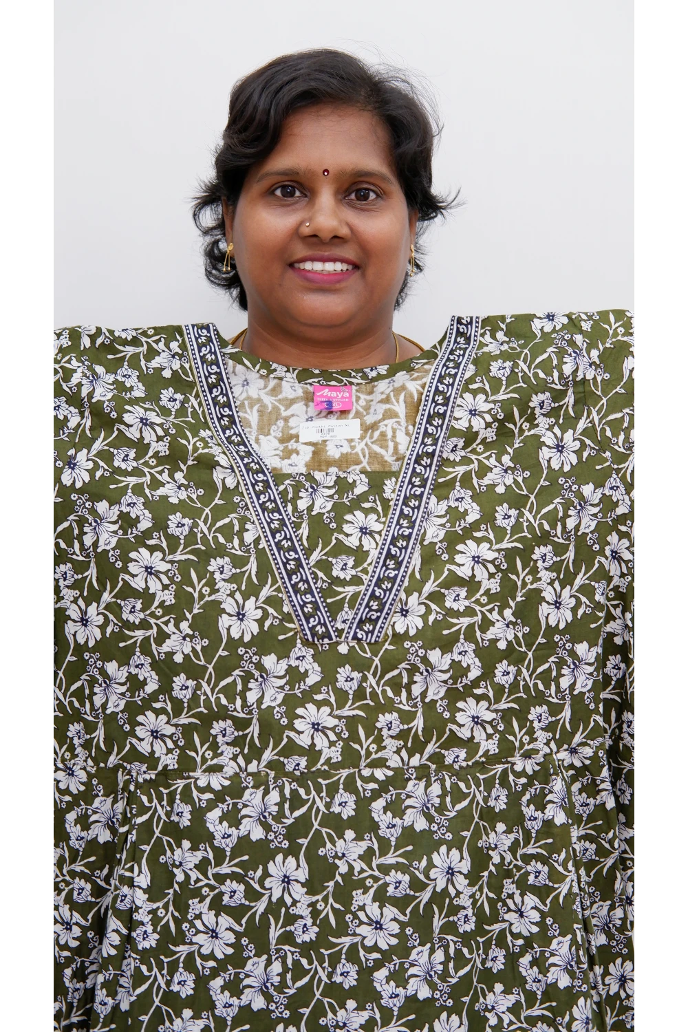 Premium V-Neck Cotton Frock for Women – Breathable & Skin-Friendly