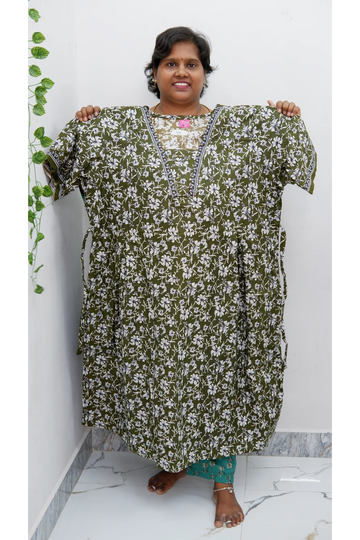Premium V-Neck Cotton Frock for Women – Breathable & Skin-Friendly