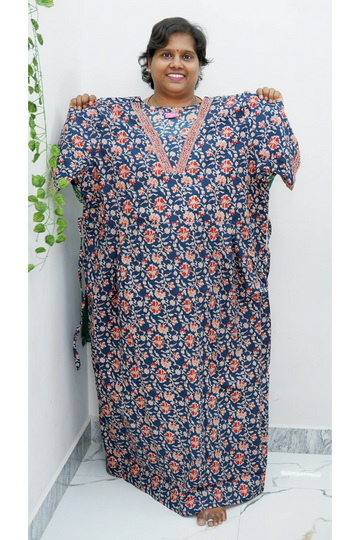 Premium V-Neck Cotton Frock for Women – Breathable & Skin-Friendly