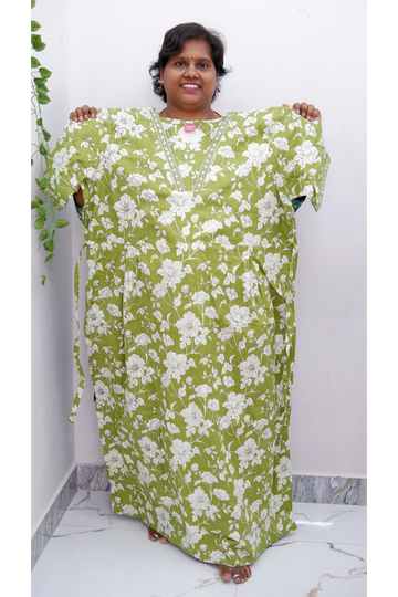 Premium V-Neck Cotton Frock for Women – Breathable & Skin-Friendly