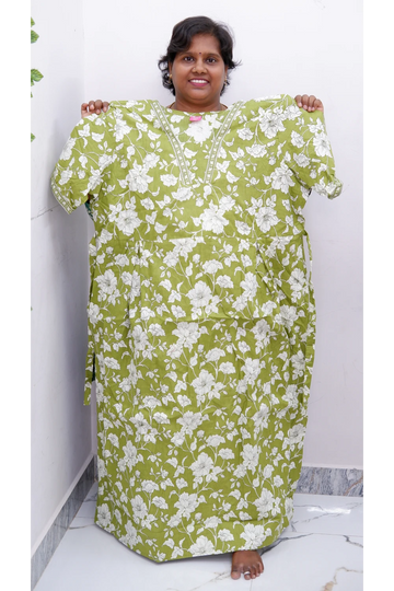 Premium V-Neck Cotton Frock for Women – Breathable & Skin-Friendly