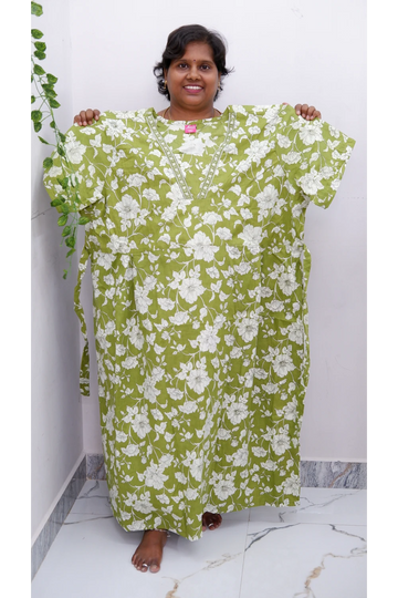 Premium V-Neck Cotton Frock for Women – Breathable & Skin-Friendly