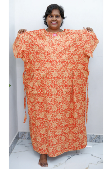 Premium V-Neck Cotton Frock for Women – Breathable & Skin-Friendly