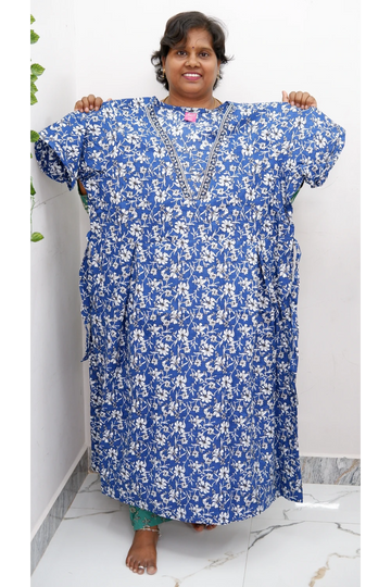 Premium V-Neck Cotton Frock for Women – Breathable & Skin-Friendly