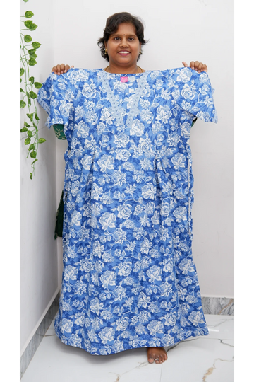 Premium V-Neck Cotton Frock for Women – Breathable & Skin-Friendly
