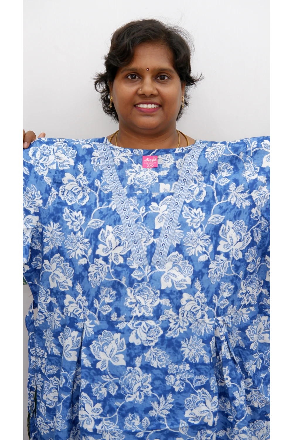 Premium V-Neck Cotton Frock for Women – Breathable & Skin-Friendly