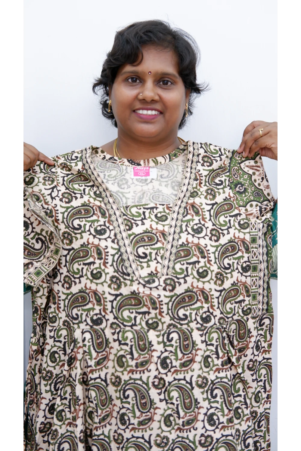 Premium V-Neck Cotton Frock for Women – Breathable & Skin-Friendly
