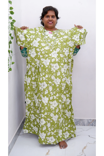 Premium V-Neck Cotton Frock for Women – Breathable & Skin-Friendly