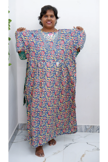 Premium V-Neck Cotton Frock for Women – Breathable & Skin-Friendly