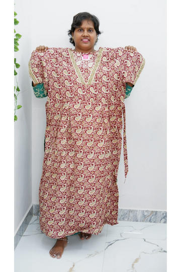 Premium V-Neck Cotton Frock for Women – Breathable & Skin-Friendly
