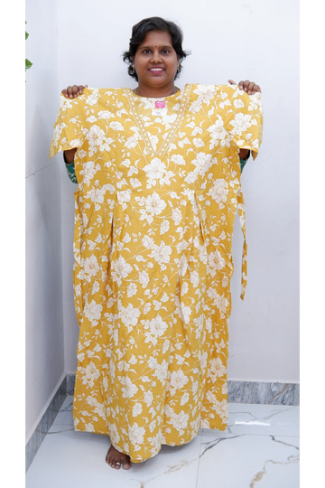Premium V-Neck Cotton Frock for Women – Breathable & Skin-Friendly