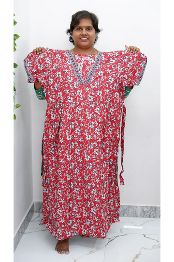 Premium V-Neck Cotton Frock for Women – Breathable & Skin-Friendly