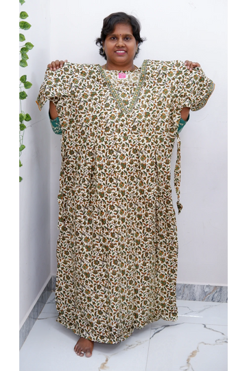 Premium V-Neck Cotton Frock for Women – Breathable & Skin-Friendly