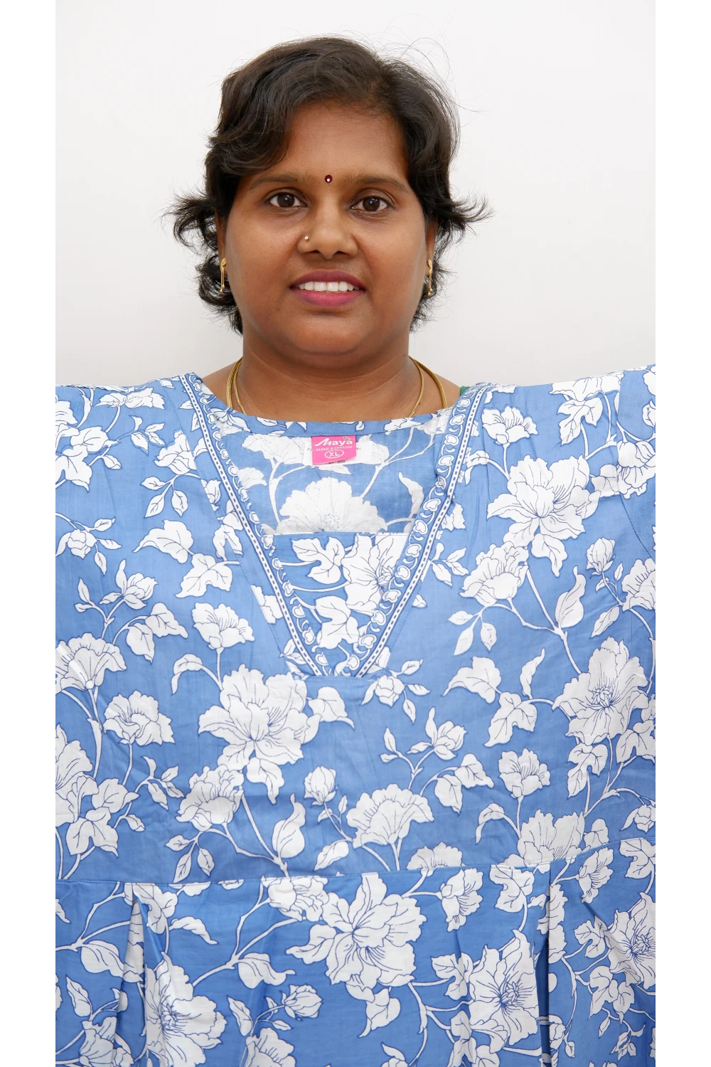 Premium V-Neck Cotton Frock for Women – Breathable & Skin-Friendly