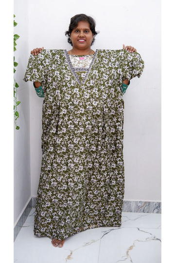 Premium V-Neck Cotton Frock for Women – Breathable & Skin-Friendly