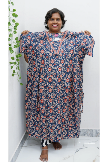 Premium V-Neck Cotton Frock for Women – Breathable & Skin-Friendly
