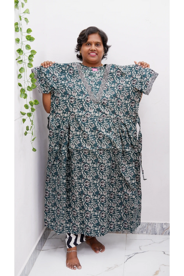 Premium V-Neck Cotton Frock for Women – Breathable & Skin-Friendly