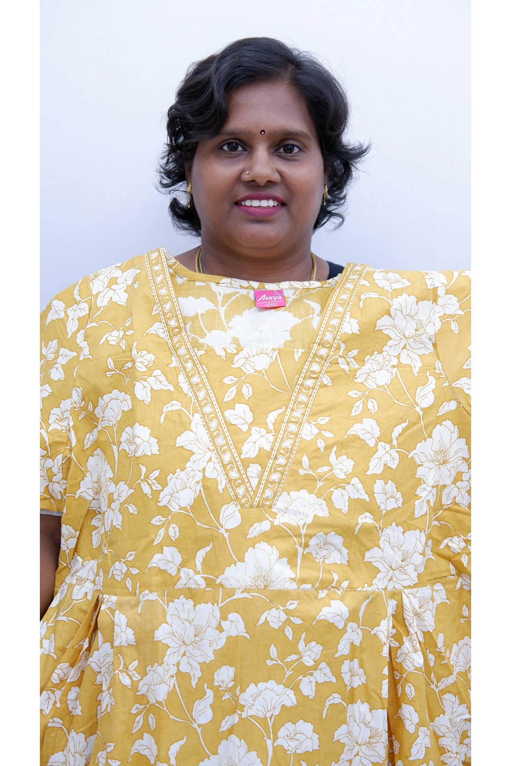 Premium V-Neck Cotton Frock for Women – Breathable & Skin-Friendly