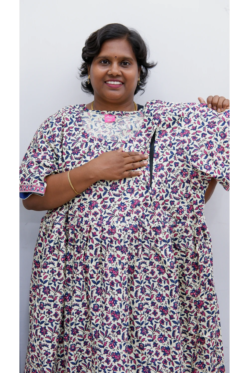Comfort Fit Maternity Nighty – Side Zip Design
