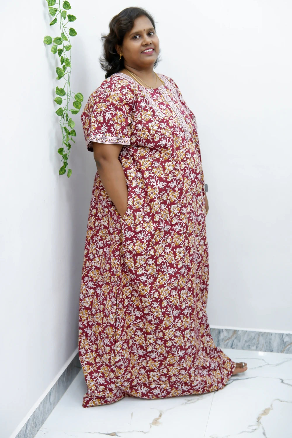 Elegant Zip Nighty – Jyothi Cotton Breeze