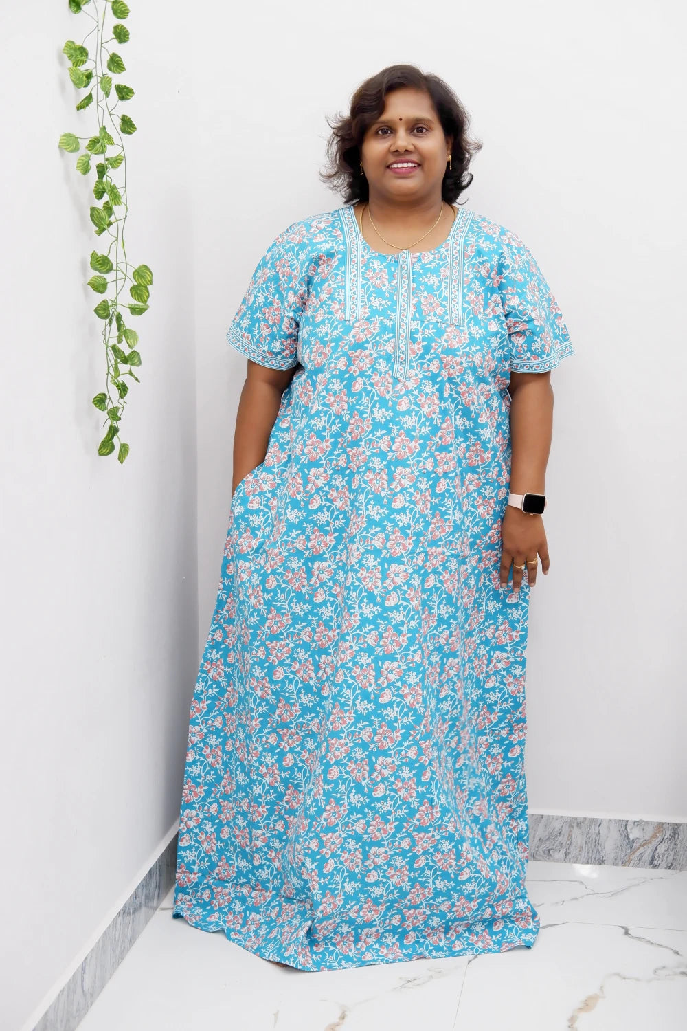 Elegant Zip Nighty – Jyothi Cotton Breeze