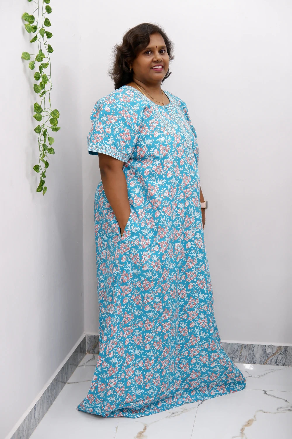 Elegant Zip Nighty – Jyothi Cotton Breeze