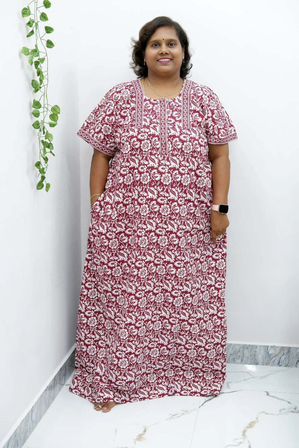 Elegant Zip Nighty – Jyothi Cotton Breeze