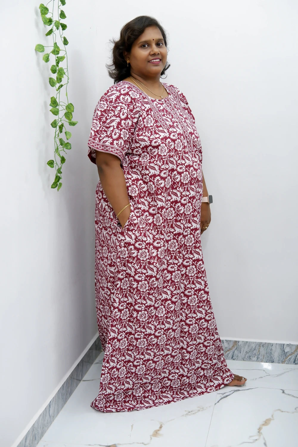 Elegant Zip Nighty – Jyothi Cotton Breeze