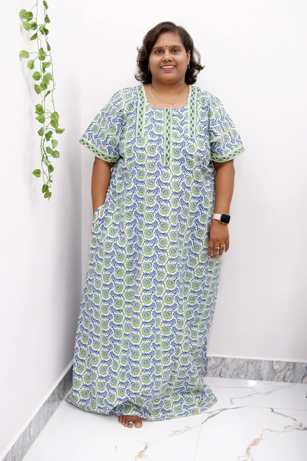 Elegant Zip Nighty – Jyothi Cotton Breeze