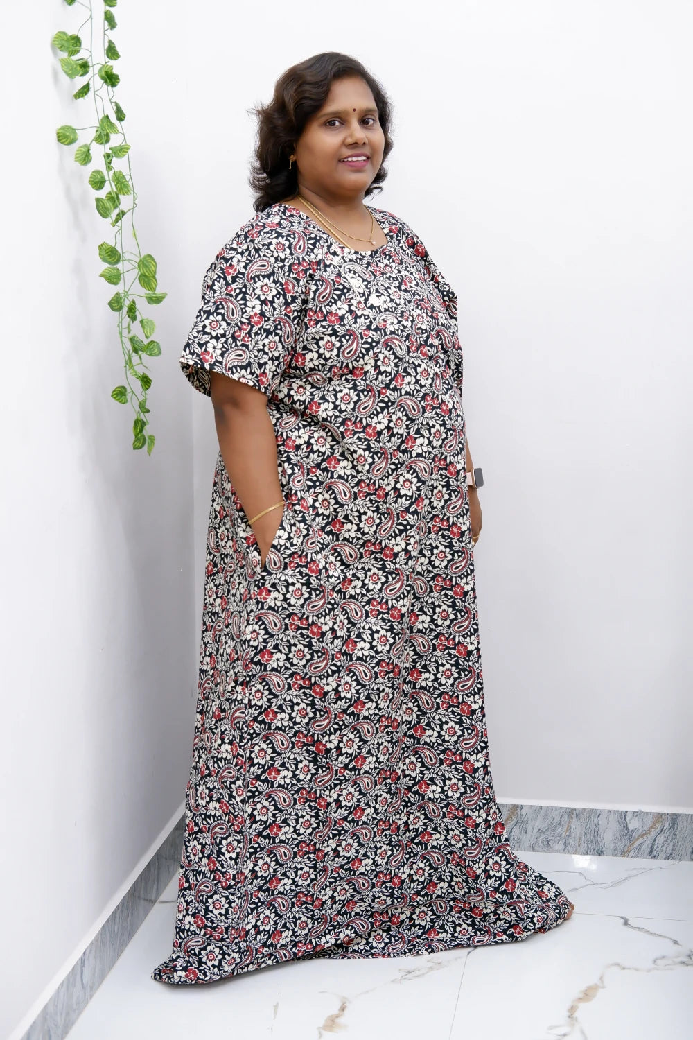 Elegant Zip Nighty – Jyothi Cotton Breeze