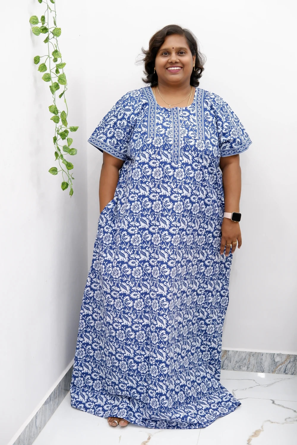 Elegant Zip Nighty – Jyothi Cotton Breeze