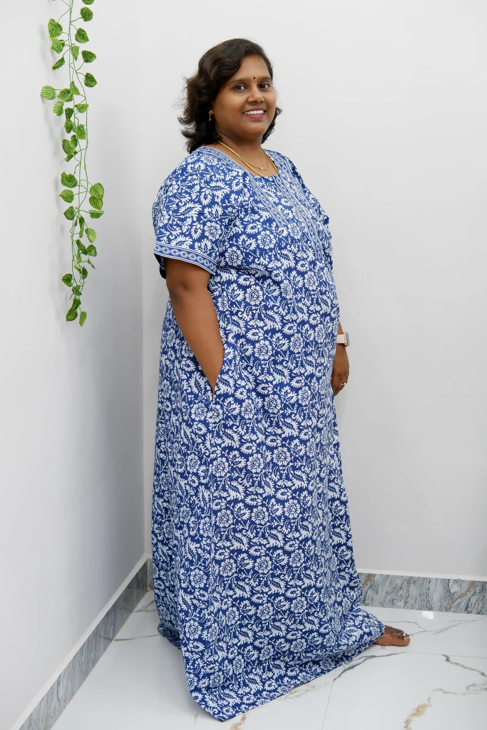 Elegant Zip Nighty – Jyothi Cotton Breeze