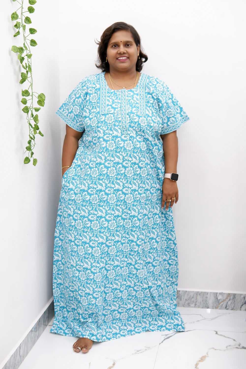 Elegant Zip Nighty – Jyothi Cotton Breeze
