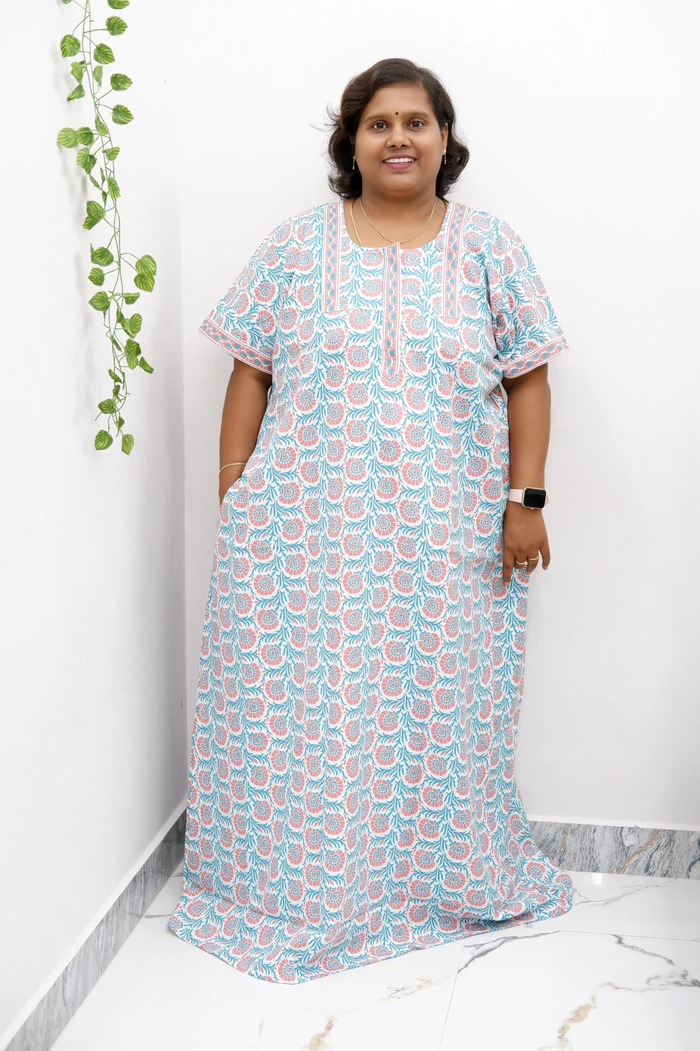 Elegant Zip Nighty – Jyothi Cotton Breeze
