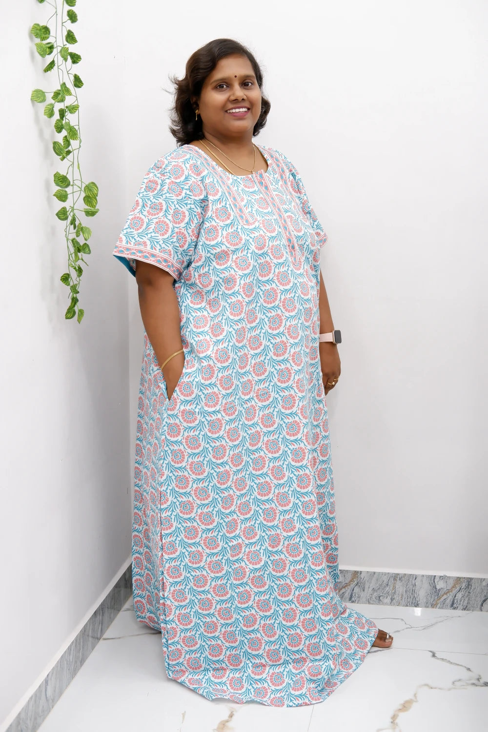 Elegant Zip Nighty – Jyothi Cotton Breeze