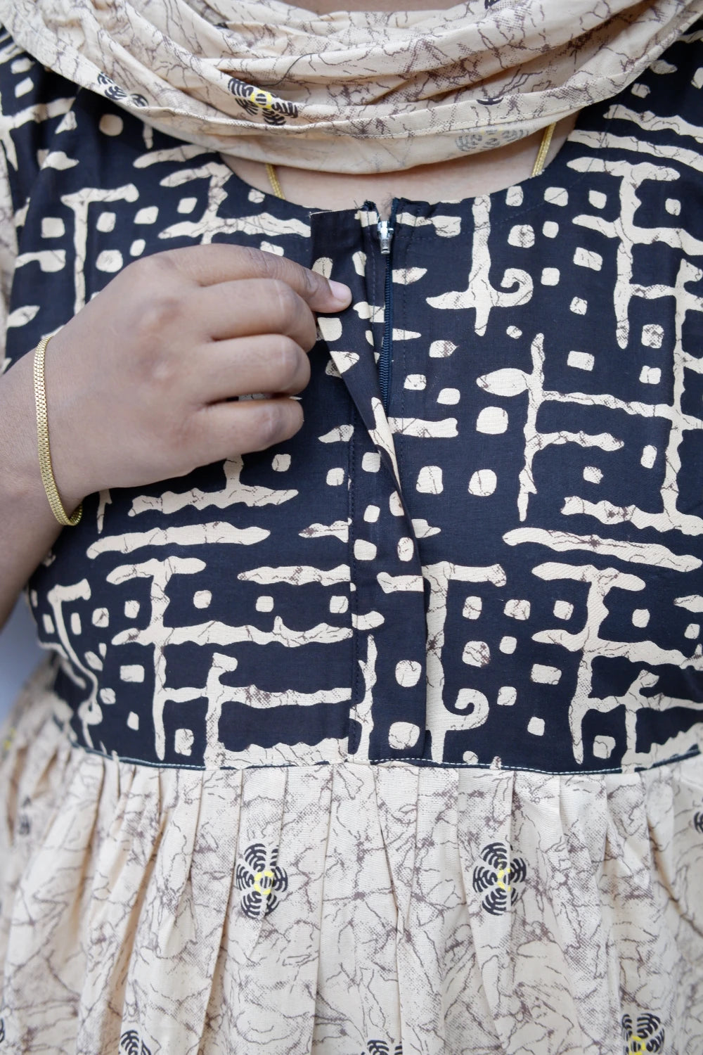 Shawl Draped Cotton Frock Nighty – Soft & Breezy