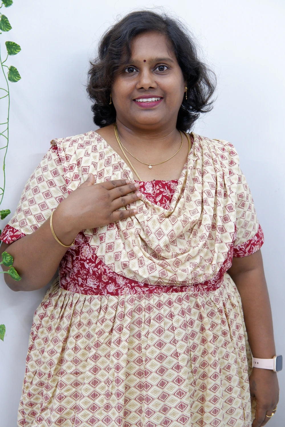 Shawl Draped Cotton Frock Nighty – Soft & Breezy