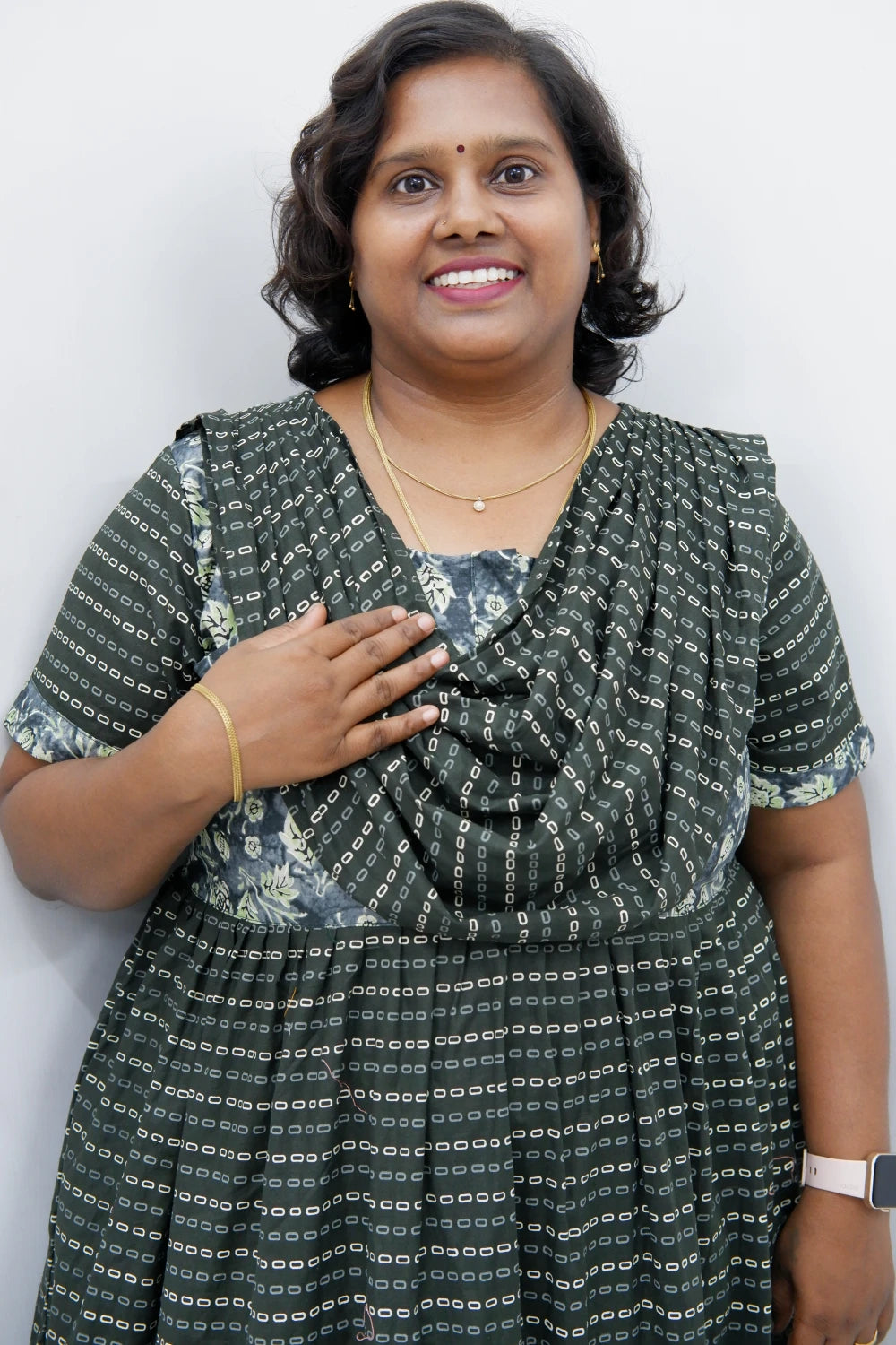 Shawl Draped Cotton Frock Nighty – Soft & Breezy