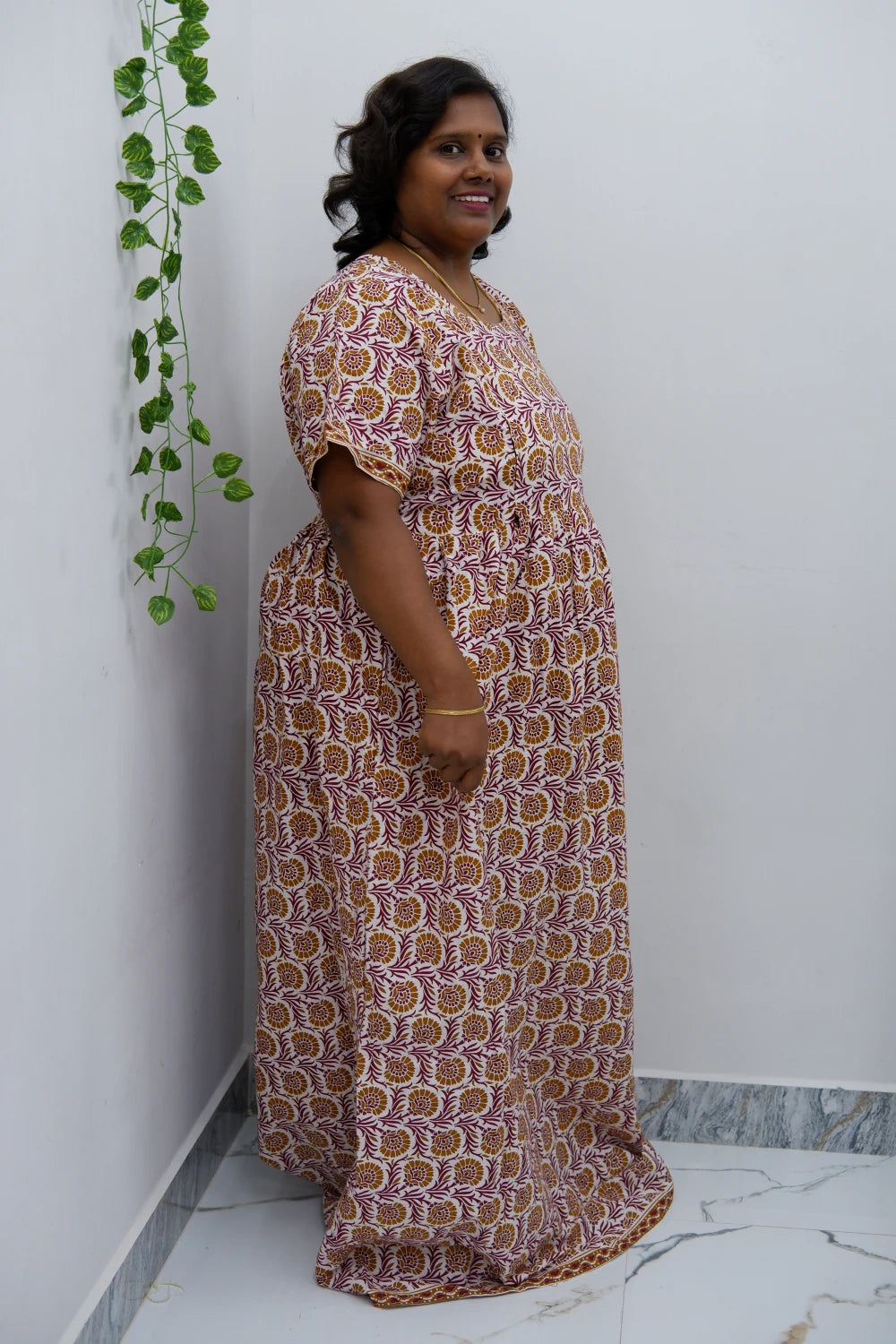 Comfort Fit Maternity Nighty – Side Zip Design
