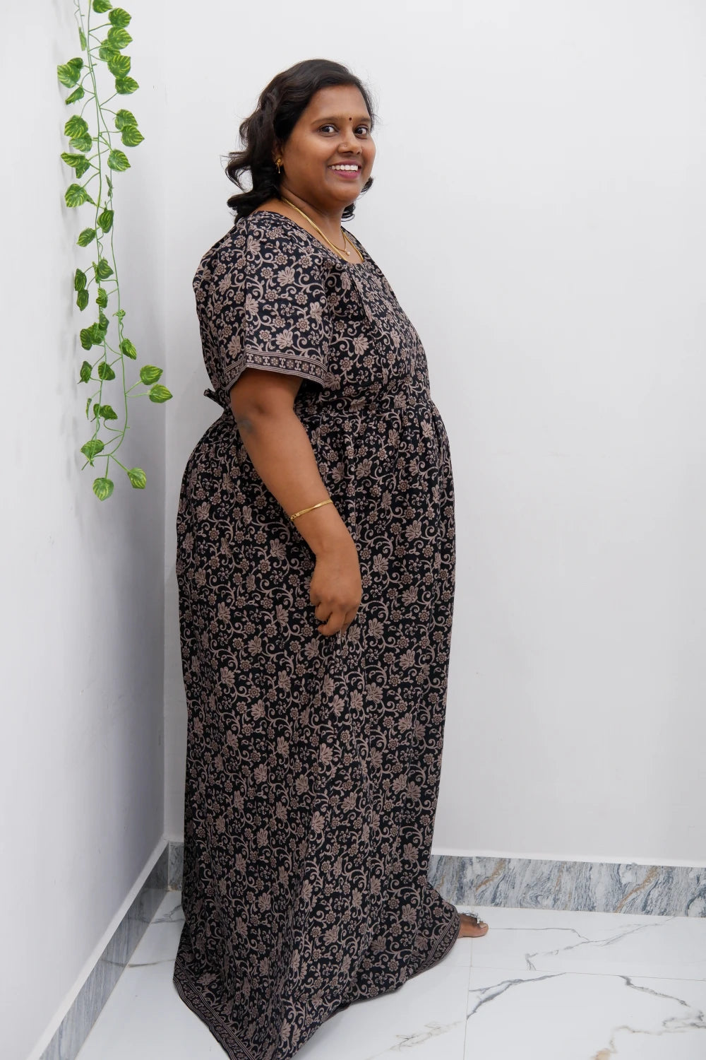 Comfort Fit Maternity Nighty – Side Zip Design