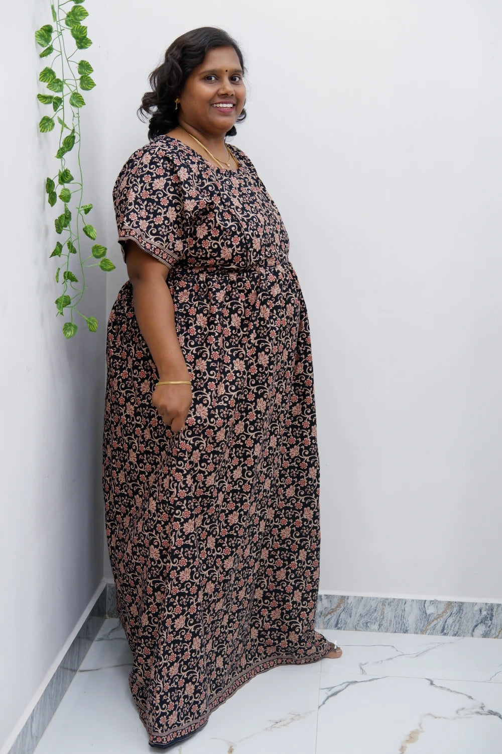 Comfort Fit Maternity Nighty – Side Zip Design