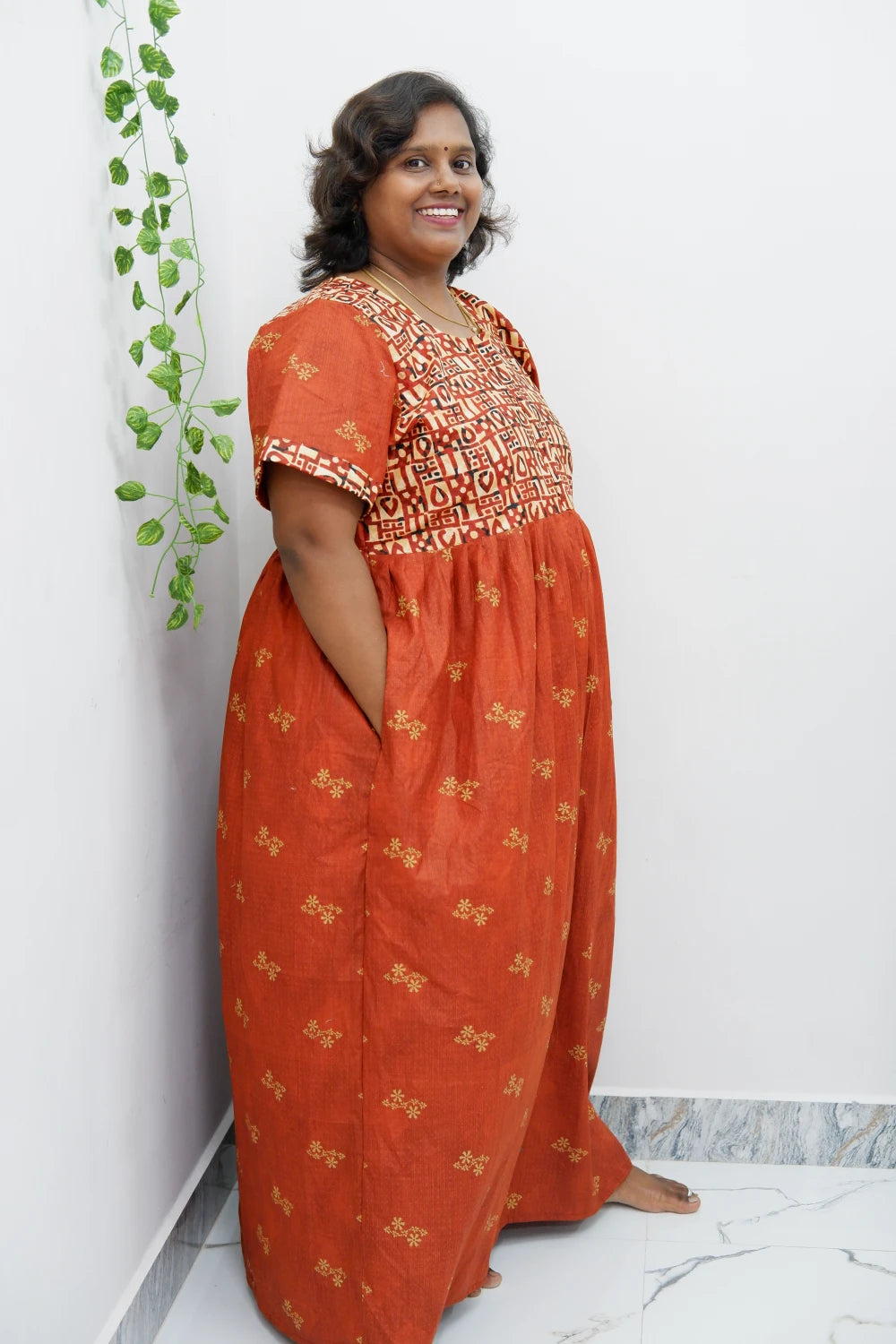 Frock Style Cotton Nighty – Soft & Flowing Fit